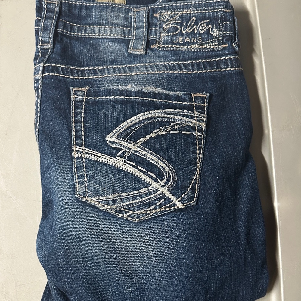 Lola Flare Silver Jeans Women's Classic Indigo Denim